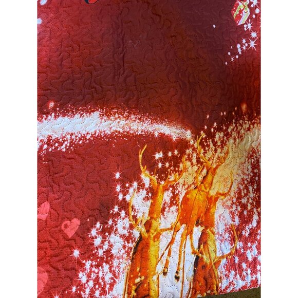 Jessy Home quilt comforter & shams king set of 3 Christmas Santa Reindeer READ - Picture 7 of 10